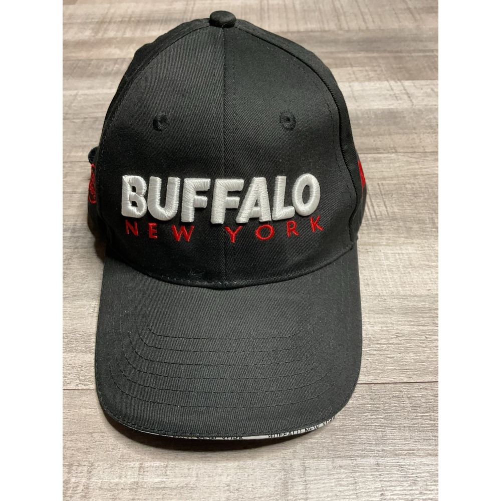 Buffalo New York Est 1832 Adjustable Leather Strap back Hat‎ Baseball Cap Black